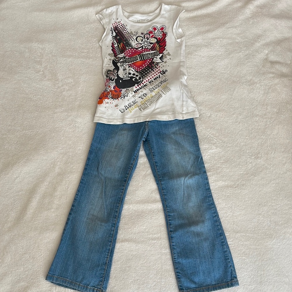 Bundle Deal.  White Disney top and Levi’s jeans.  Both size 6X